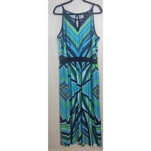 Ashley Stewart Dress Womens Size 20/24 Abstract Coastal Casual Comfortable Maxi